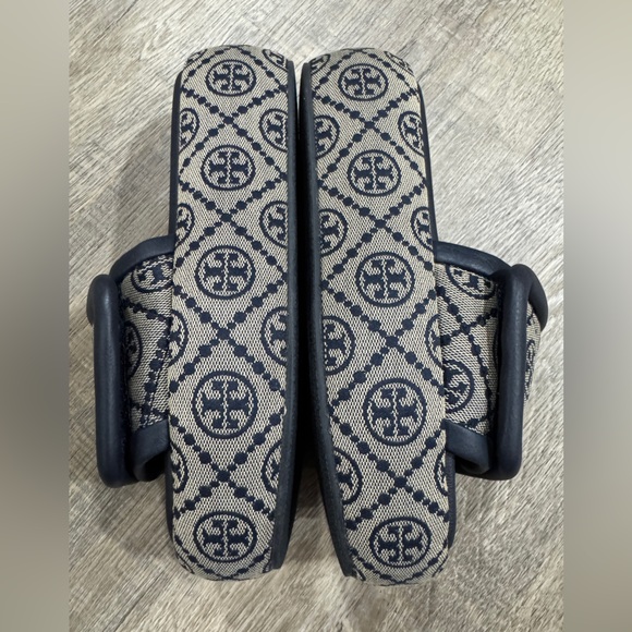 Tory Burch T Monogram Bubble Slip-On Slides Sandals- Blue, Women’s Size 6M - Picture 7 of 11